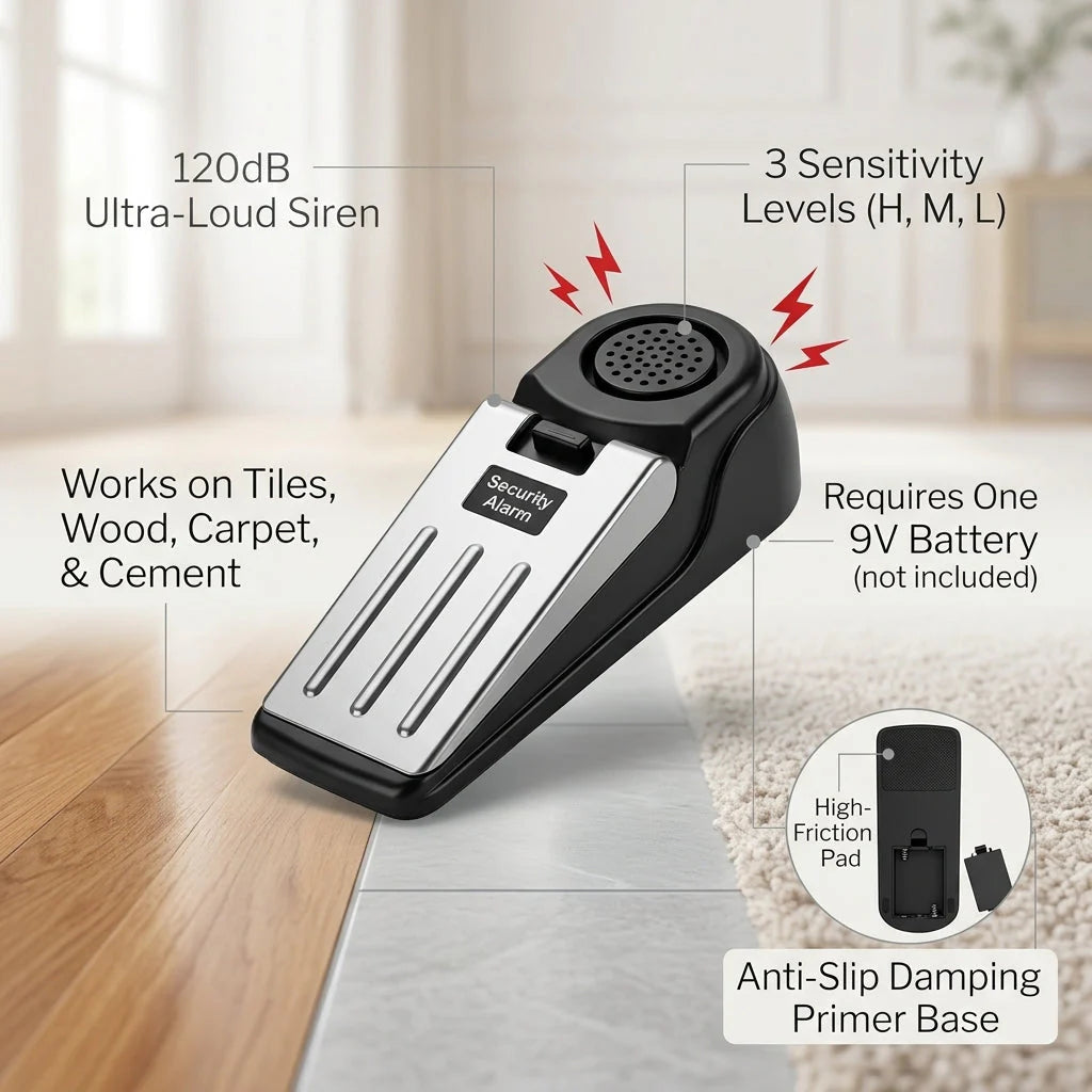 Portable Wireless Alarm Door Stopper