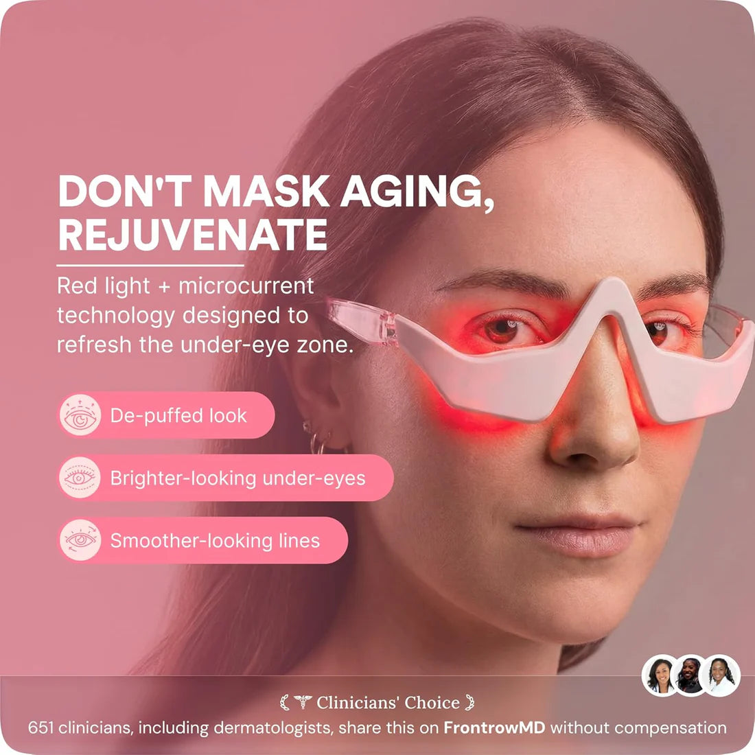 GlowlyLens Red Light + Microcurrent Eye Glasses