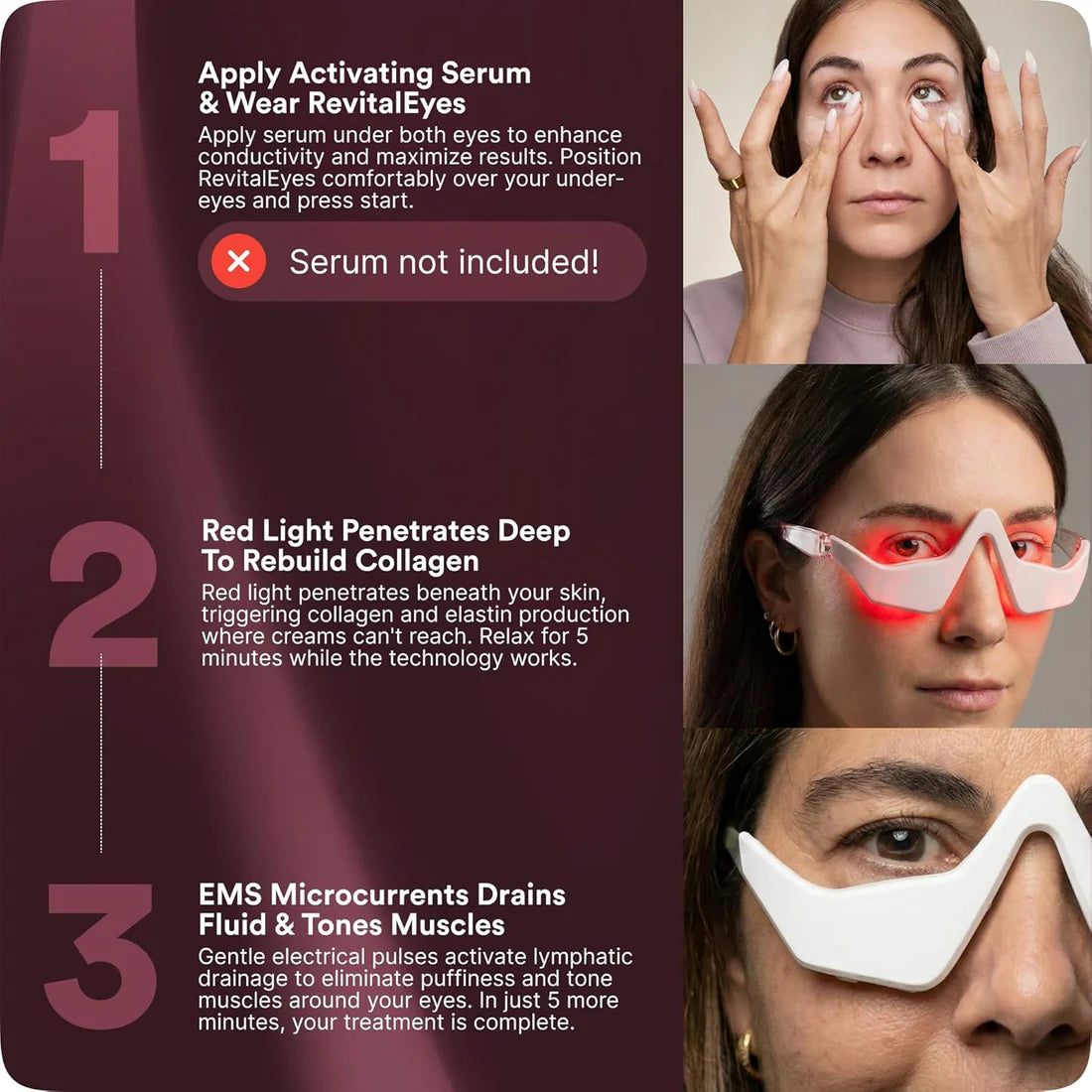 GlowlyLens Red Light + Microcurrent Eye Glasses