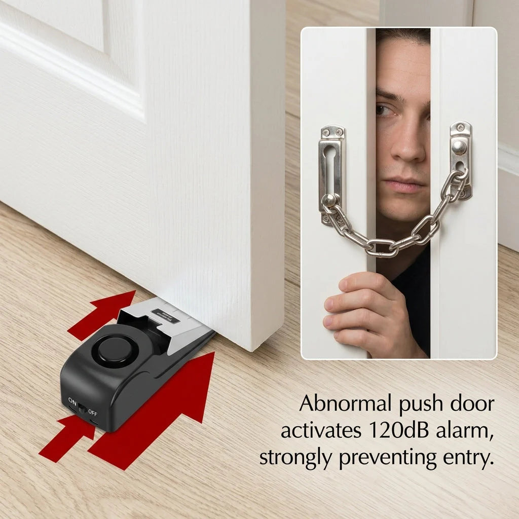 Portable Wireless Alarm Door Stopper